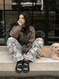 Camouflage Wide-Leg Cargo Pants