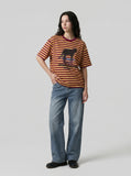 Burgundy & Yellow Striped T-Shirt