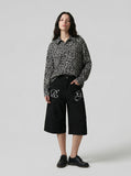Bold Lettered Wide-Leg Culottes