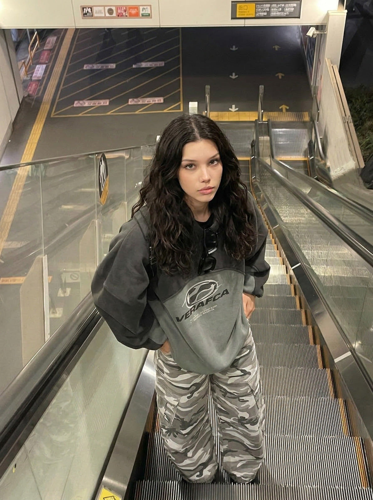 Camouflage Wide-Leg Cargo Pants