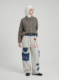 Balloon Wide-Leg Embroidered Trousers