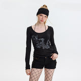 Abstract Print Long-Sleeve Women's T-shirt