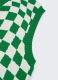 details of green DAXUEN V-neck Knitted Vest