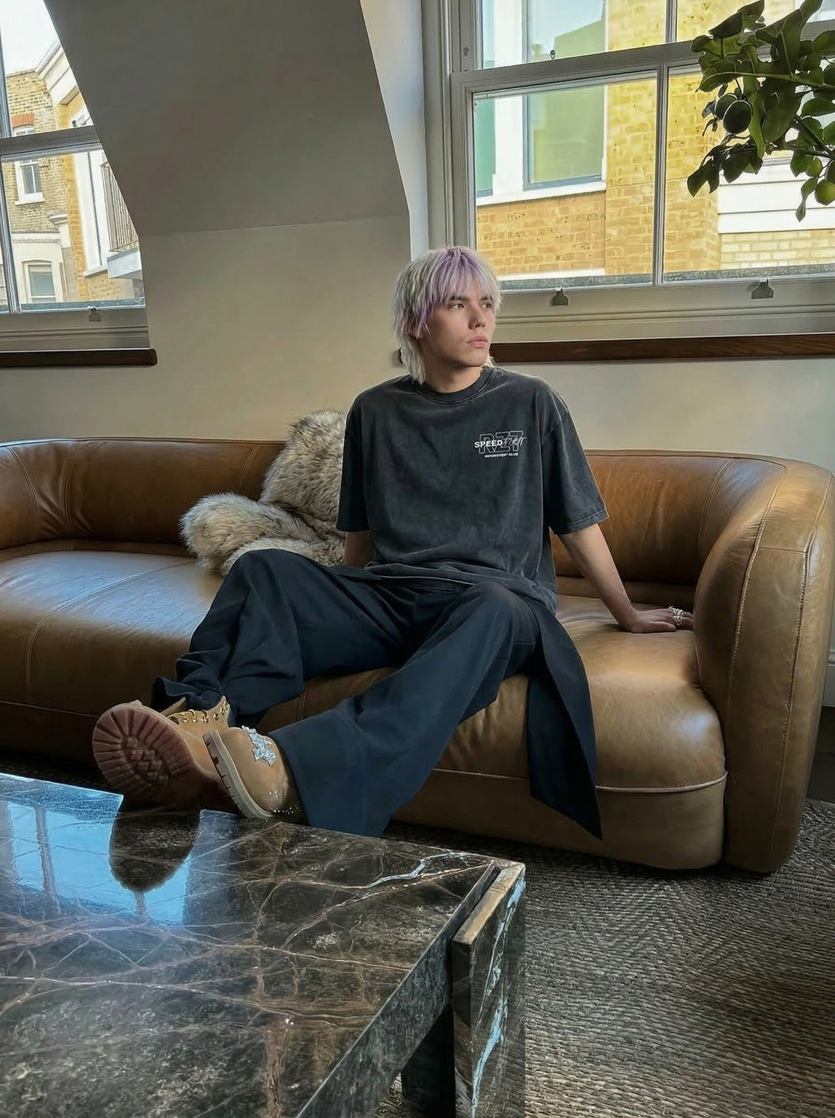 Faded Black Oversized T-Shirt