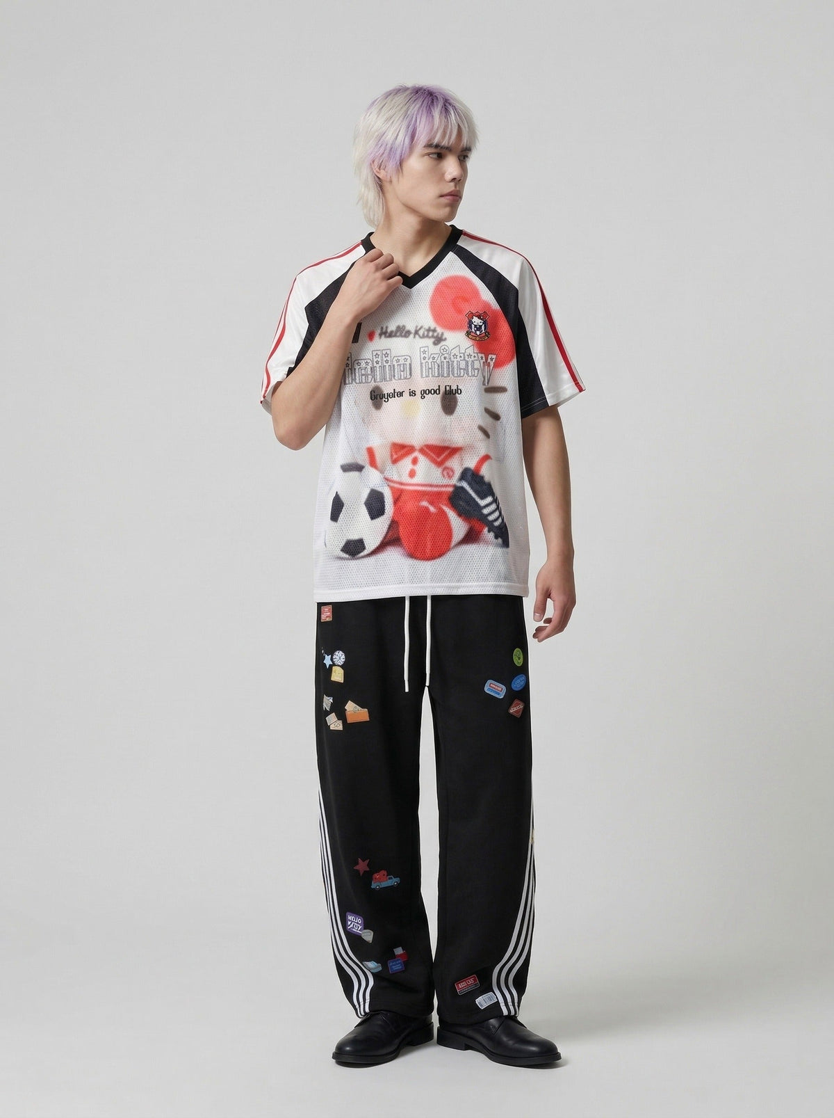 Hello Kitty Football V-Neck T-Shirt