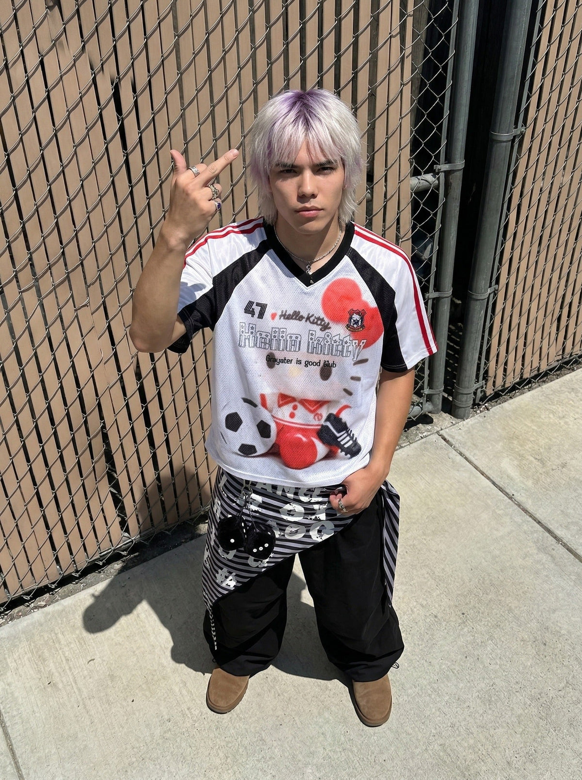 Hello Kitty Football V-Neck T-Shirt