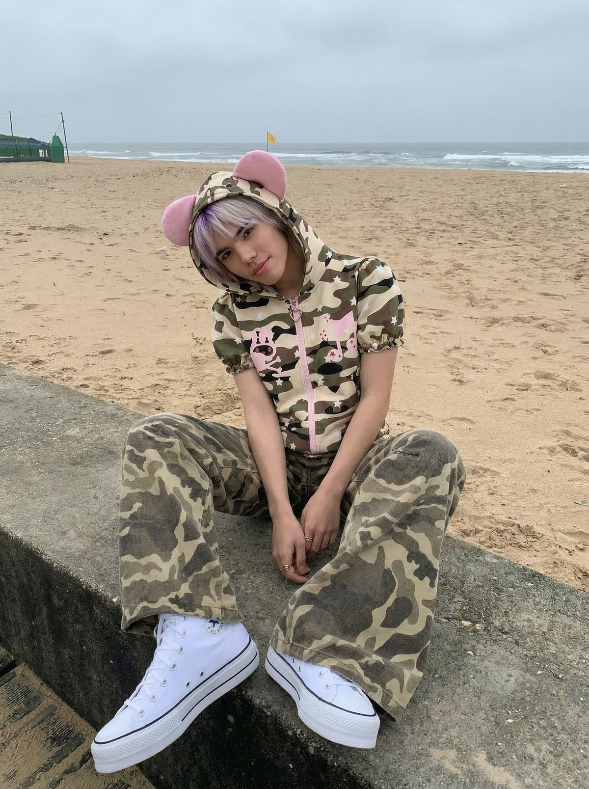 Playful Camouflage Hooded Jacket