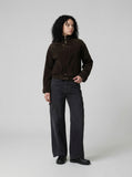 Wide-Leg Cargo Jeans in Washed Denim