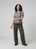 Checkered Mock Scarf T-Shirt