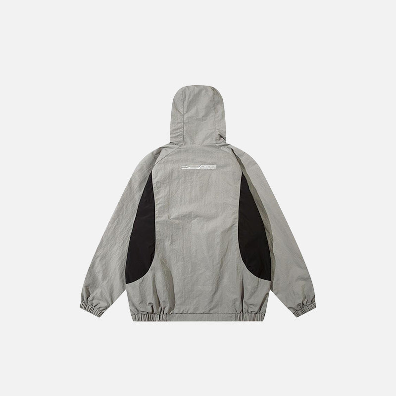 Color Contrast Zip-up  Windbreaker Jacket