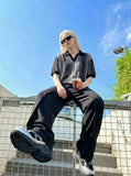 Gradient Striped Knitted Polo Shirt